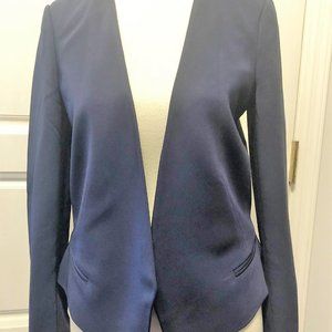 Rebecca Taylor Navy Blue Open Front Lined Blazer 4